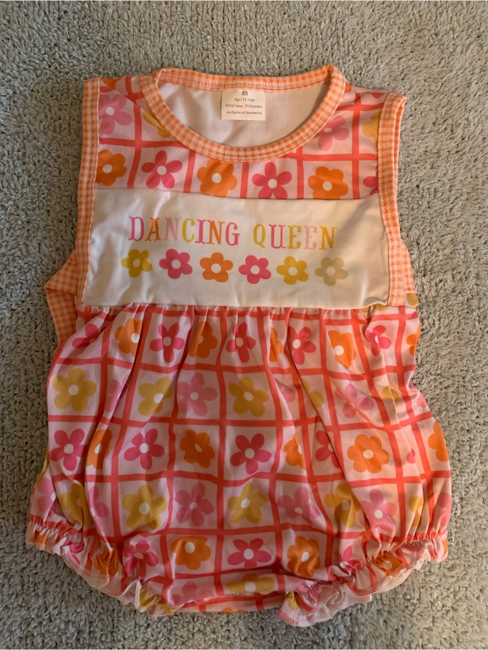 Dancing Queen Floral Baby Romper - Pink & Orange